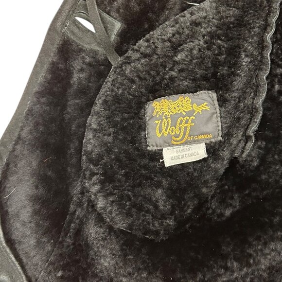 Black Sheepskin Coat with Hood - Wolff of Canada - Picture 4 of 4